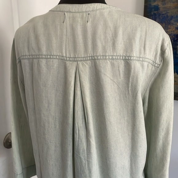 Michael Stars Denim Dress Size M Heavily Whitewashed Distressed Look Dropwaist - Picture 9 of 15